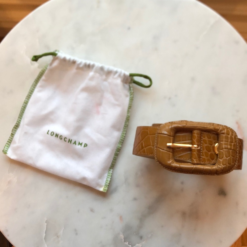 Longchamp crocodile genuine leather belt